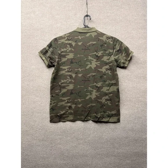 Polo Ralph Lauren Polo Shirt Mens XL Green Camo Custom Fit Flag Pony Embroidered - Picture 2 of 7